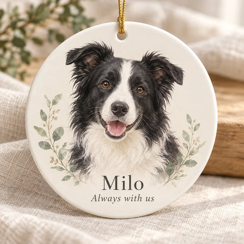 Always With Us Pet Memorial Ornament — illustrative Hearthtail design mockup